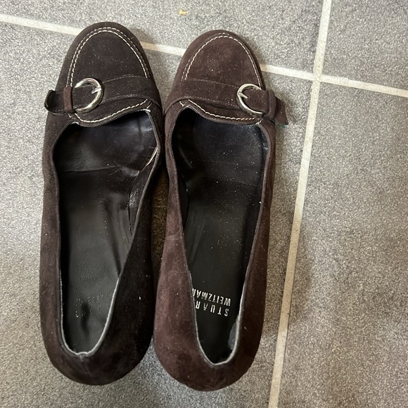 Stuart Weitzman Brown Buckled Suede Pumps - Picture 4 of 4
